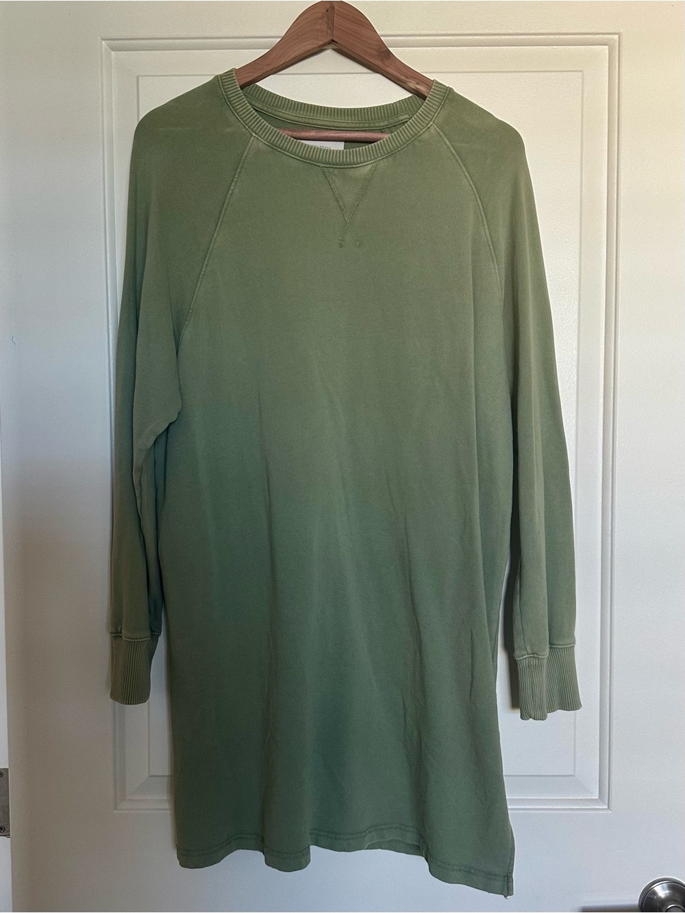 Lucky Brand Olive Green Sweatshirt Mini Dress